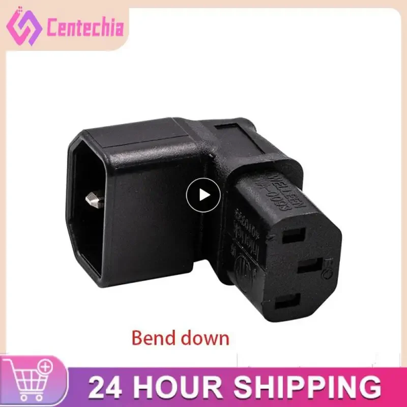 High Quality IEC 320 C14 Male to C13 Female 10A Power Adapter for LCD LED wall Mount TV IEC320-C14 to C13 2500W Down UP 90 Angle