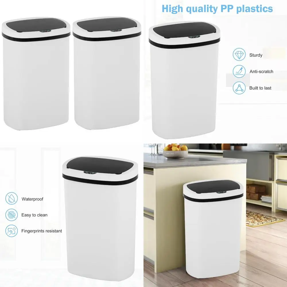

automatic touchless 50l kitchen trash bin - high-capacity, durable plastic