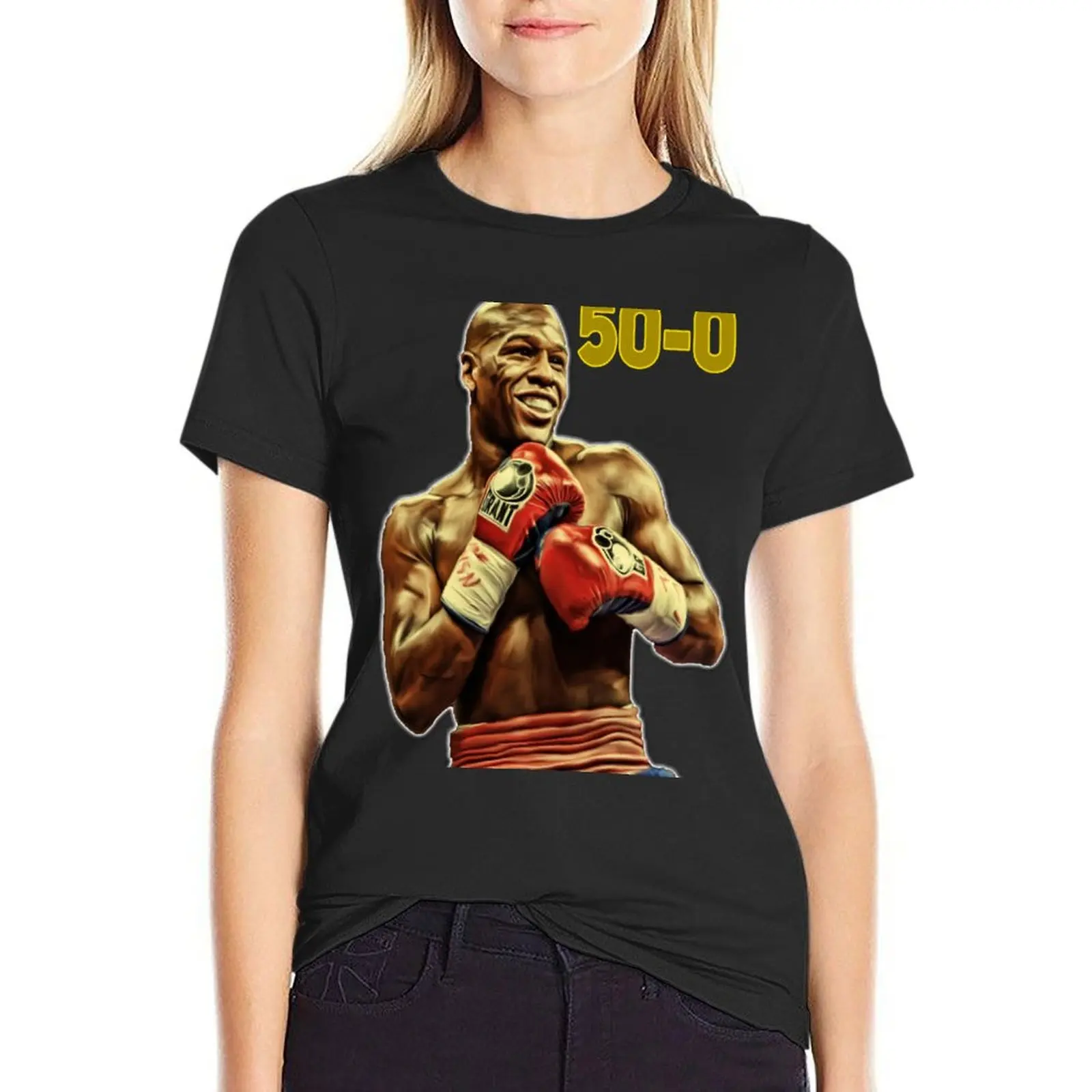 

50-0 Floyd Mayweather Classic T-Shirt blanks animal print funnys t shirt Women