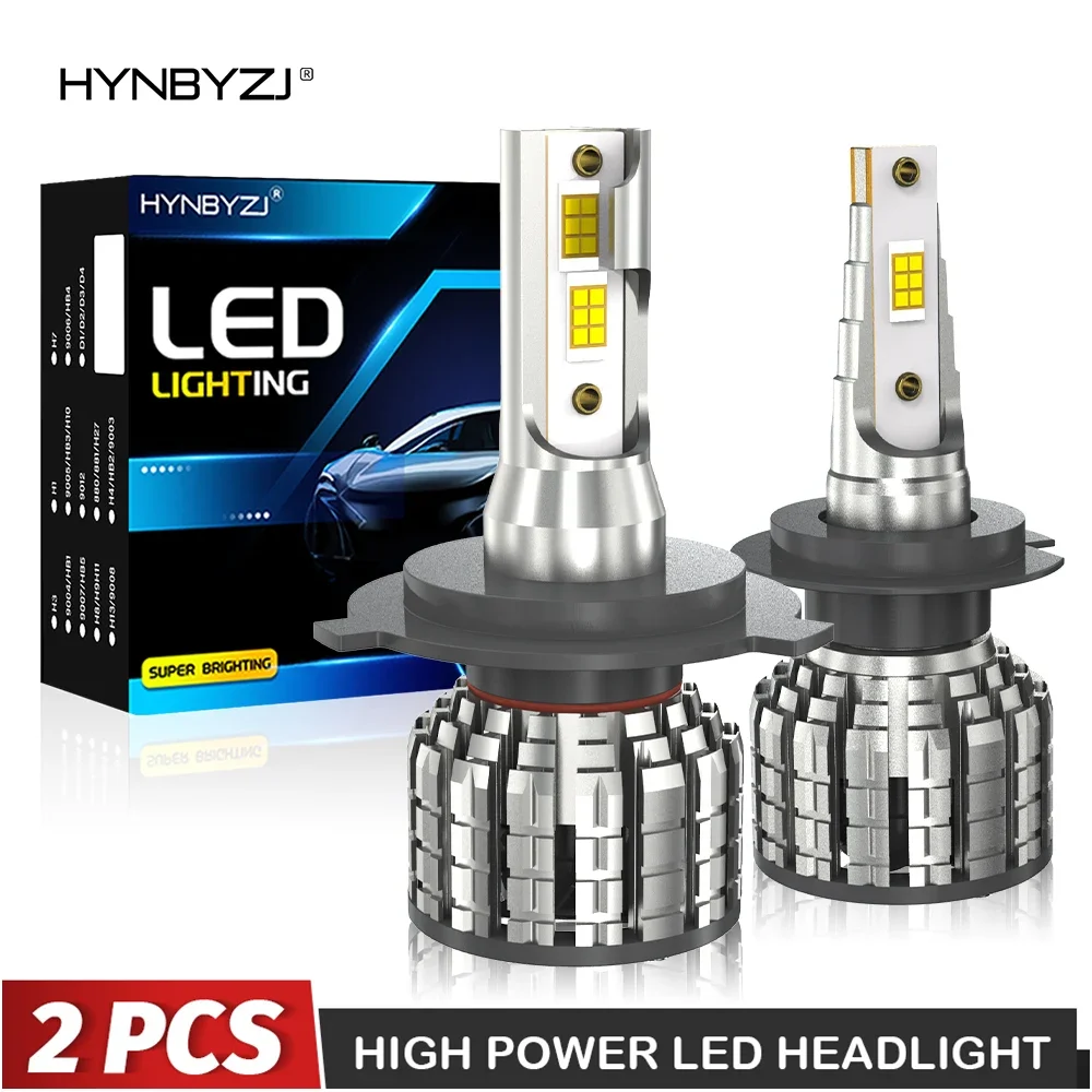 

HYNBYZJ 2Pcs Car Headlight H4 H7 LED H11 9005 HB3 9006 HB4 H1 Auto Bulbs 120W 20000LM Light Lamp 6000K 12V Led Headlight Bulbs