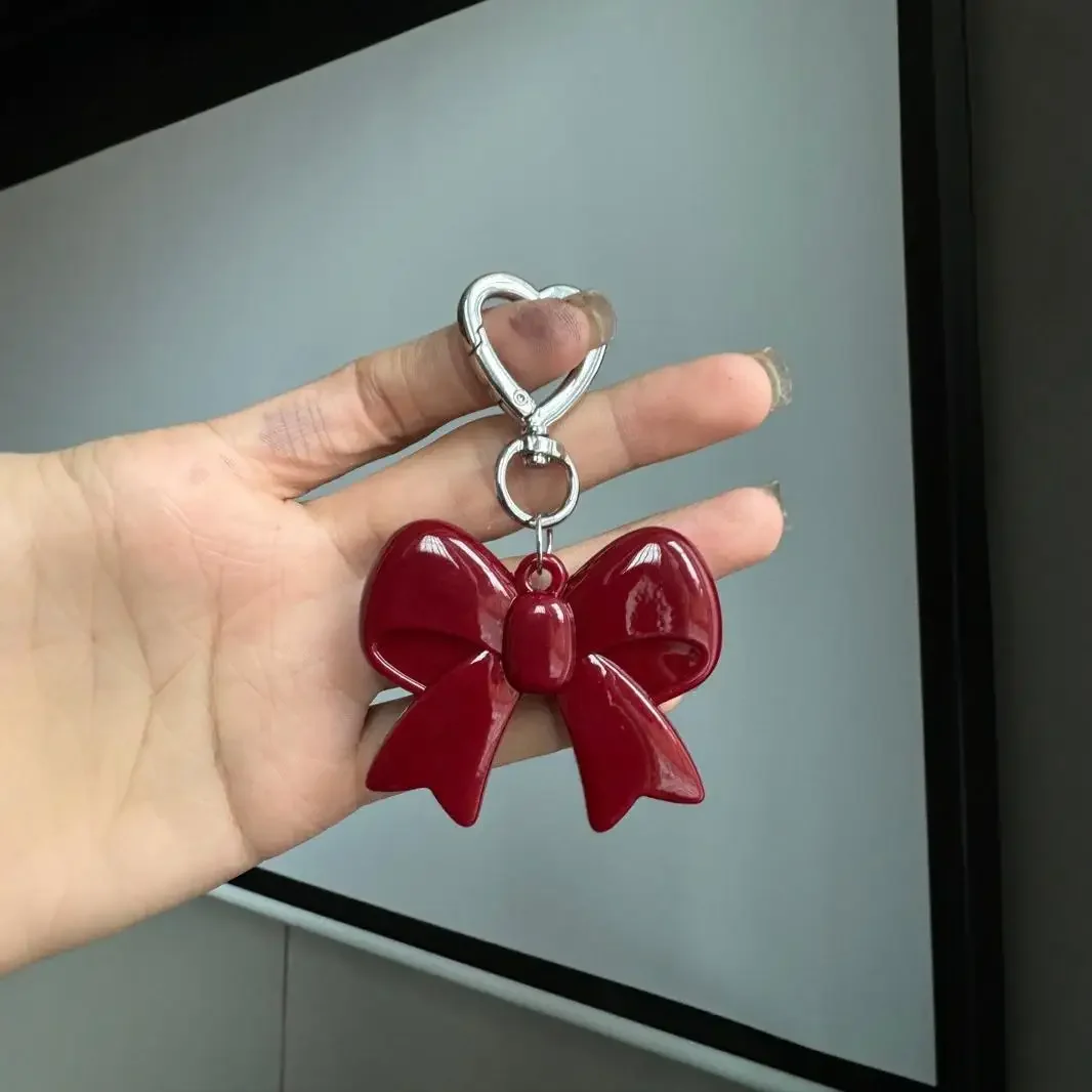 Korean version acrylic bow tie Keychains Advanced temperament Pendant Couple Best Friend Backpack Car Keychain for girl Gift
