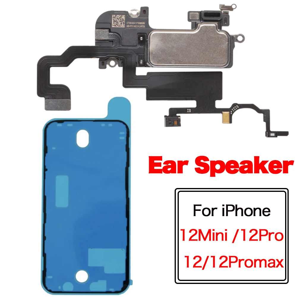 Ear Speaker Include light Sensor Flex Cable Replacement For iPhone 12 Mini Pro Max Earpiece With Microphone + Waterproof Tape