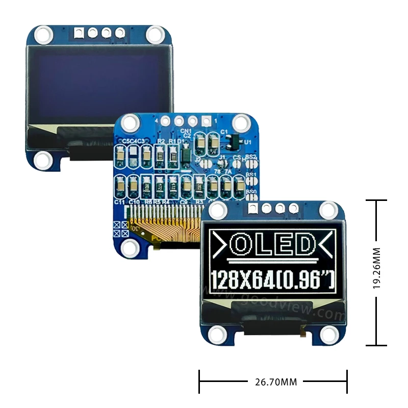 Factory hot sales 0.96 Inch 12864 oled i2c display ssd1306 drive IIC four-wire interface White characters