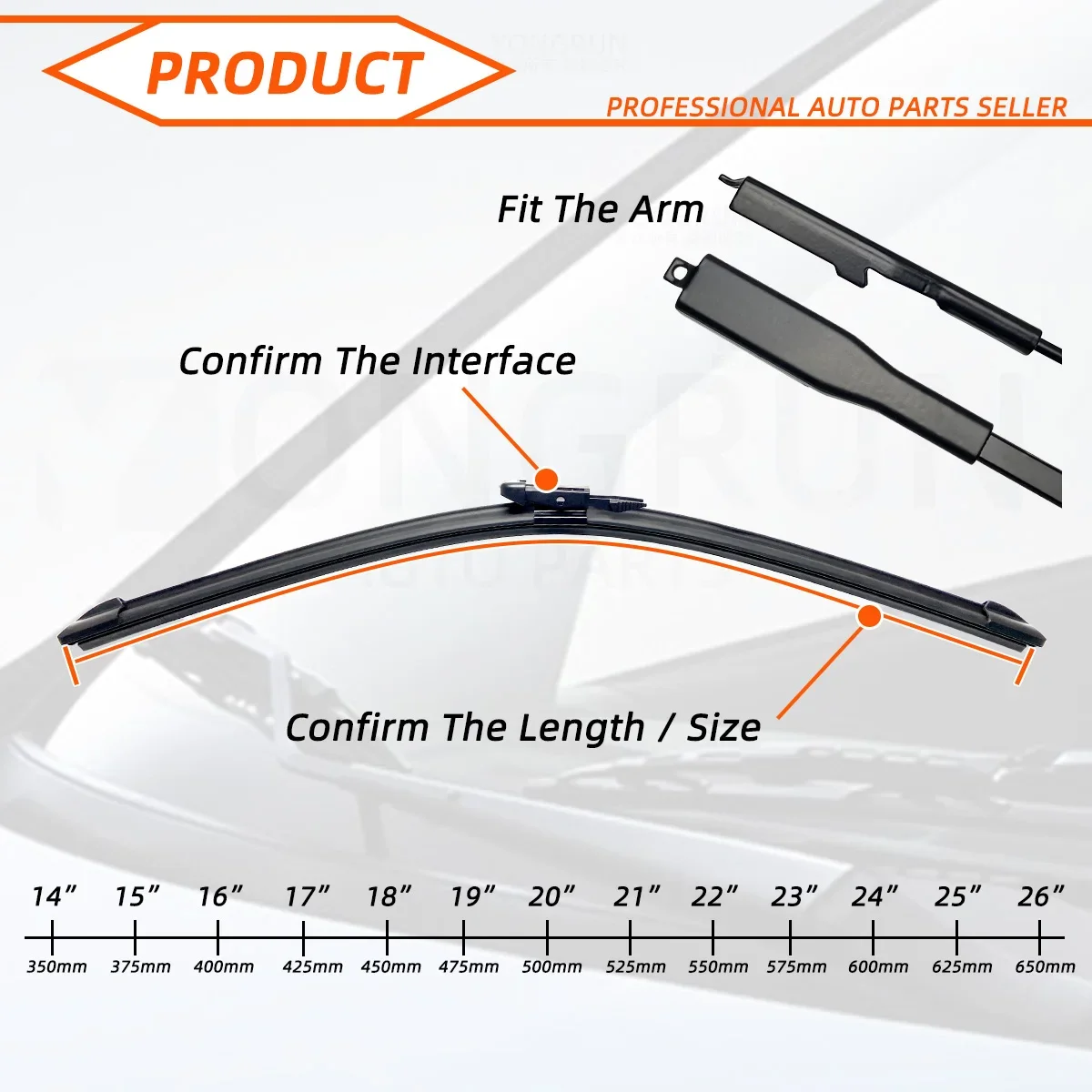 Front Wipers For BMW 3 Series E90 E91 F30 F31 F34 F35 F80 2009-2019 Wiper Blade Rubber 24\