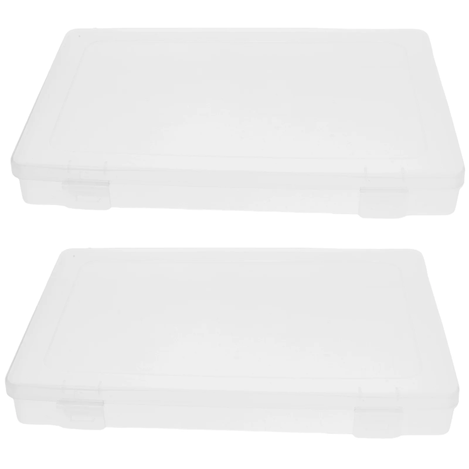 

2pcs Clear File Box Transparent Document Storage Organizer Plastic Case For Office Home Travel Files Money Birth