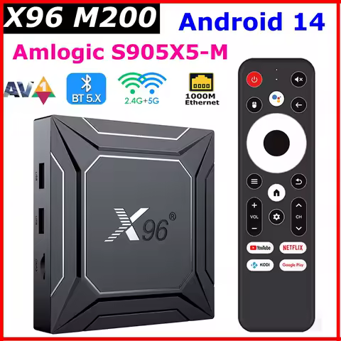 2025 All New Android 14 TV BOX X96 M200 6nm chipset Amlogic S905X5M 4GB 64GB 1000M LAN AV1 BT5.0 5G Dual Wifi 4K HDR Set Top Box