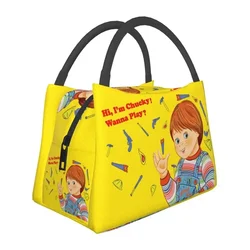 Chucky Good Guys Wanna Play Portable Lunch Boxes for Women Leakproof Child's Play Thermal Cooler Food Insulated Lunch Bag