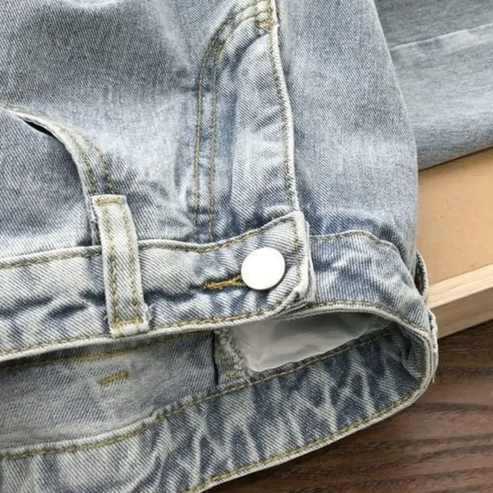 

Retro with Pockets Denim Jeans Wide Leg Baggy Cowboy Pants Korean Female Clothing High Waist Pants Lady