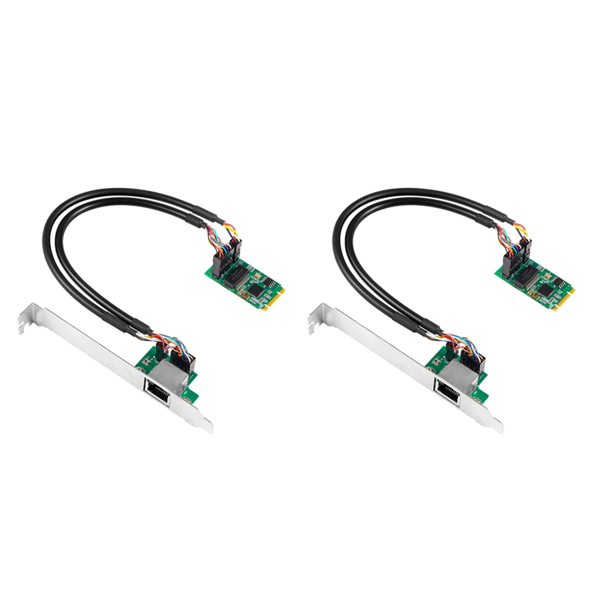 2X 2.5G Base-T Gigabit Network Adapter I225 Chip 2500Mbps M.2 B/M Key To PCIe Ethernet Card RJ45 LAN Controller Card