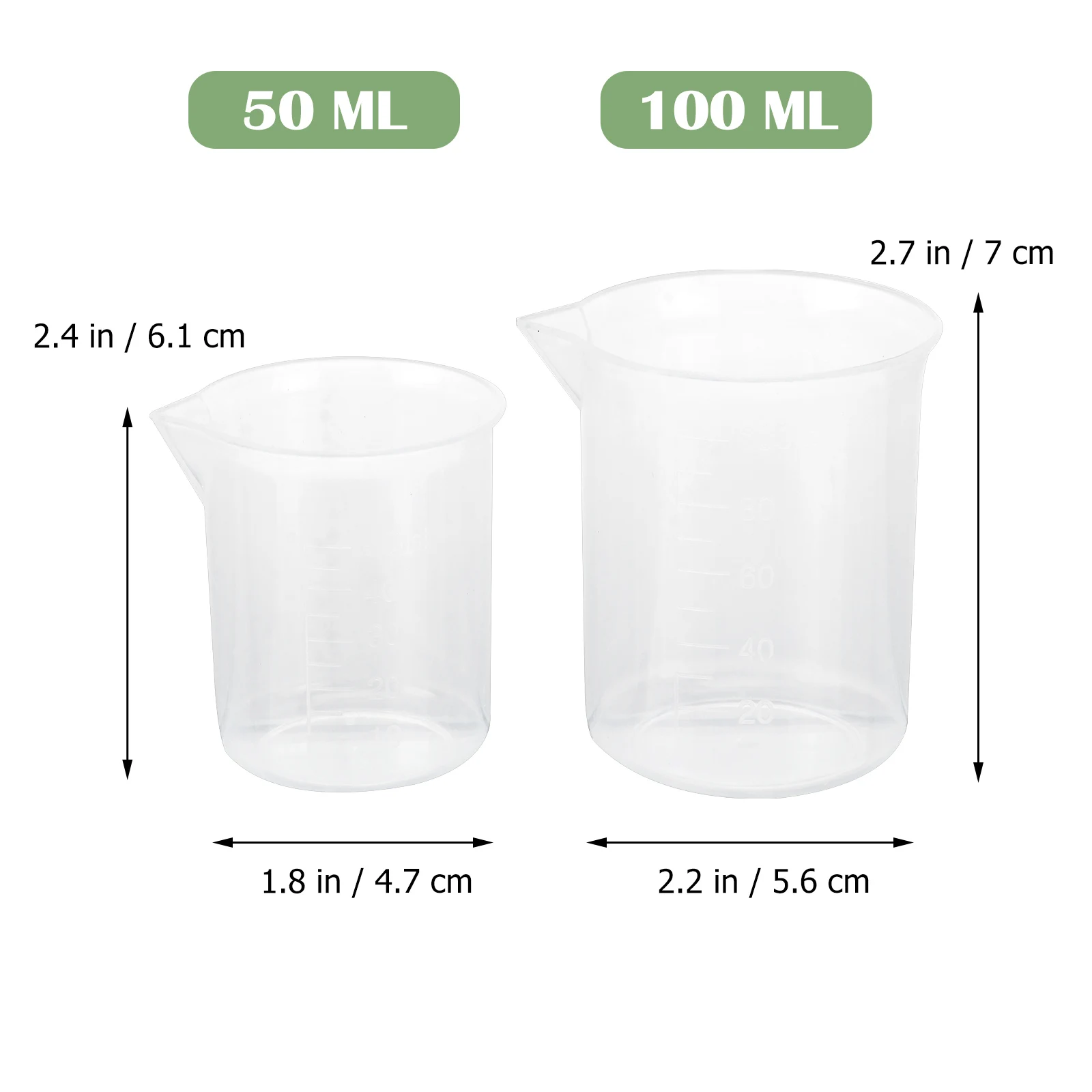 

10 Pcs Disposable Measuring Cup Set Polypropylene Beaker Adjustable Cups Specimen