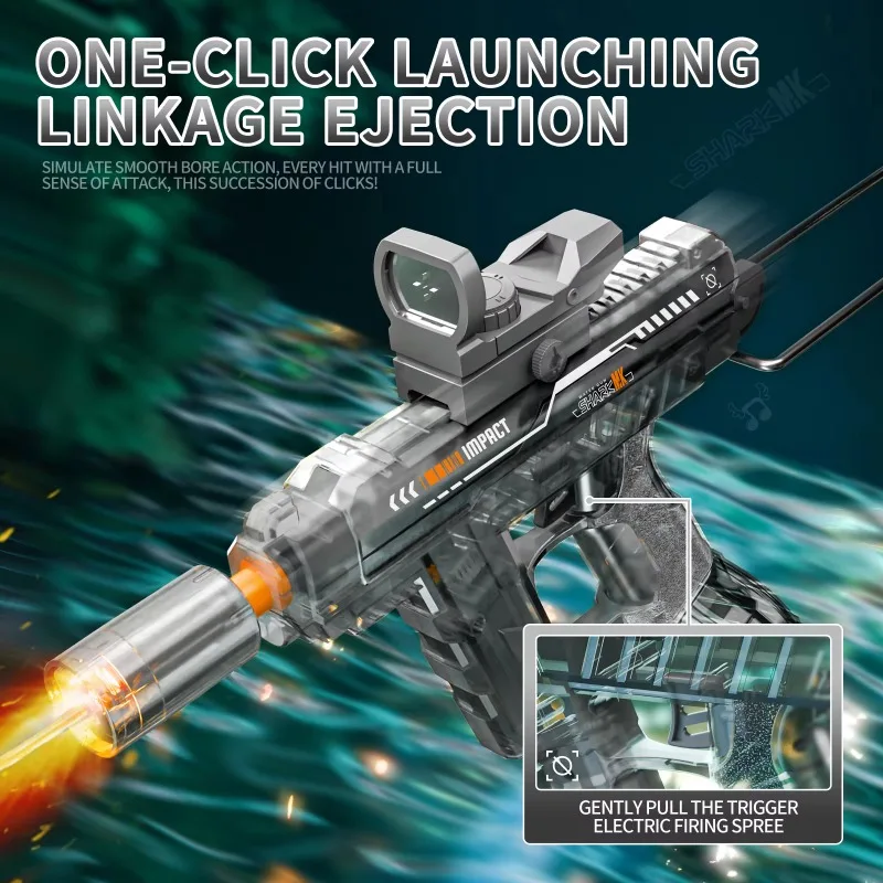 아이들을위한 Led 빛 전기 물 총 장난감 호흡 화재 자동 연속 물 권총 어린이 여름 야외 해변 수영장 장난감