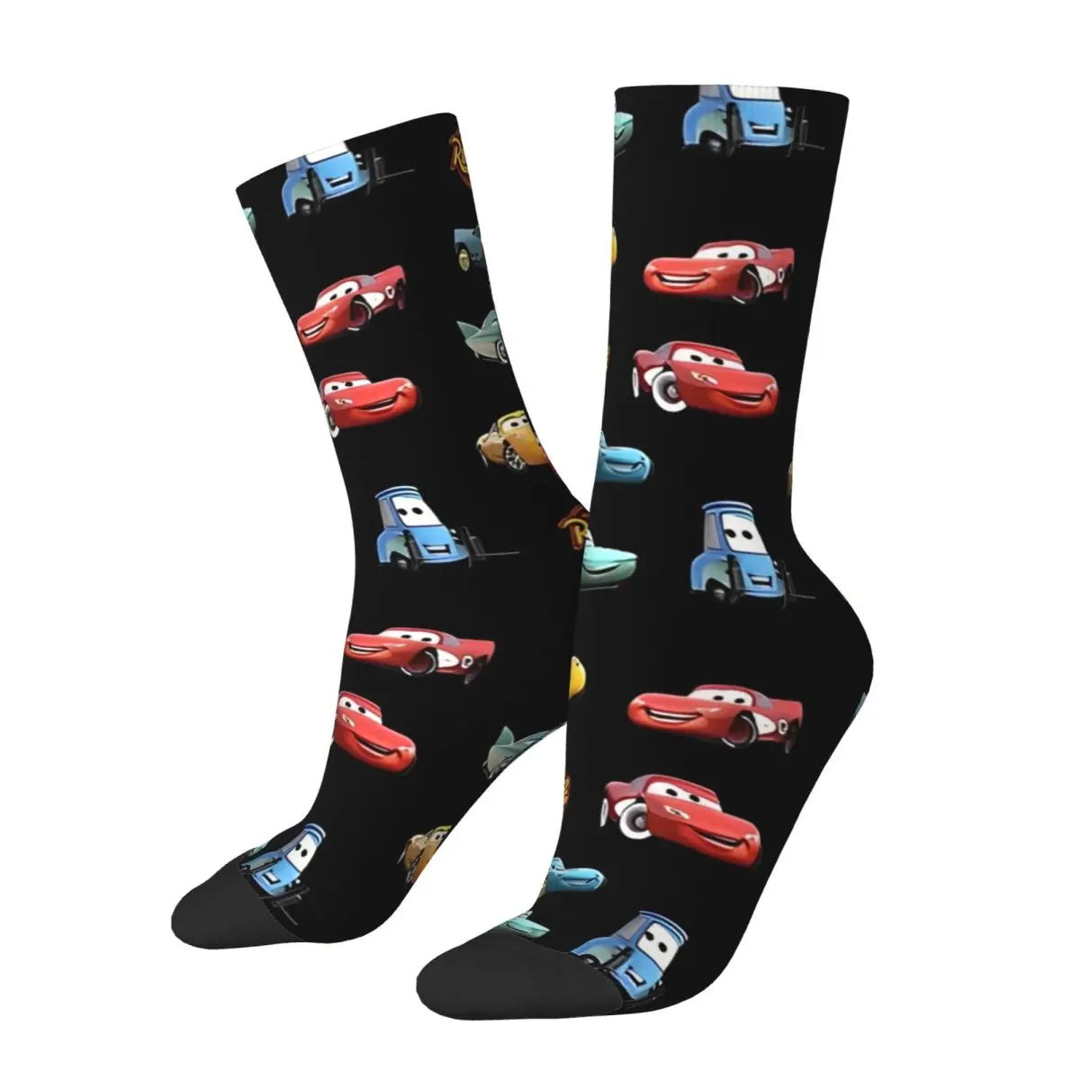 Happy Funny Male Men Socks Casual Kachow Lightning Mcqueen Family Sticker Pack Sock Skateboard Women Socks Spring Summer Autumn