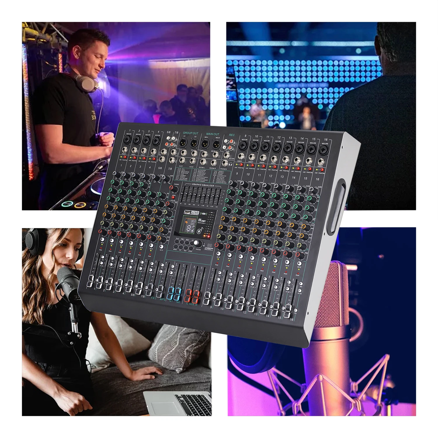 GAX-FC16 Professional Audio Mixing Console for Recording Factory Wholesale for Audio Video & Lighting Professionals