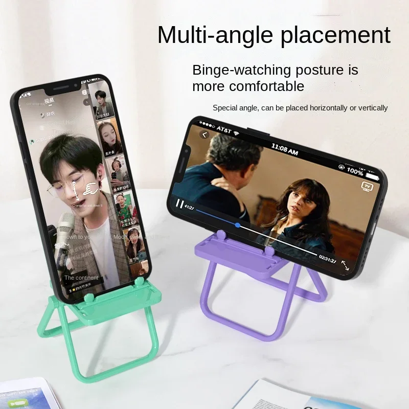 1 PCS Universal Mobile Phone Accessories Portable Chair Mini Desktop Stand Table Cell Phone Holder For IPhone Xiaomi Huawei