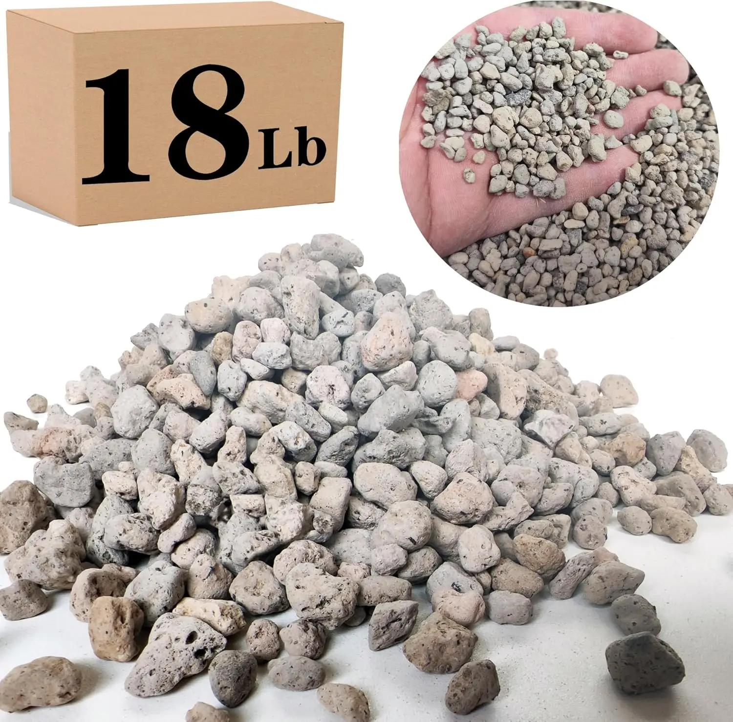 

Garden Pumice Rock Horticultural Cactus Bonsai Succulent Soil Additive for Plants, Landscaping, Vase