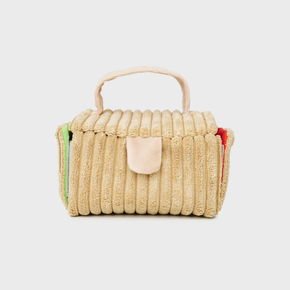 Набор игрушек для пикника в корейском стиле с круассанами для домашних животных - Писклявый диспенсер для шкуры и шока, игрушки-головоломки для домашних животных, интерактивные игрушки для облегчения тревоги