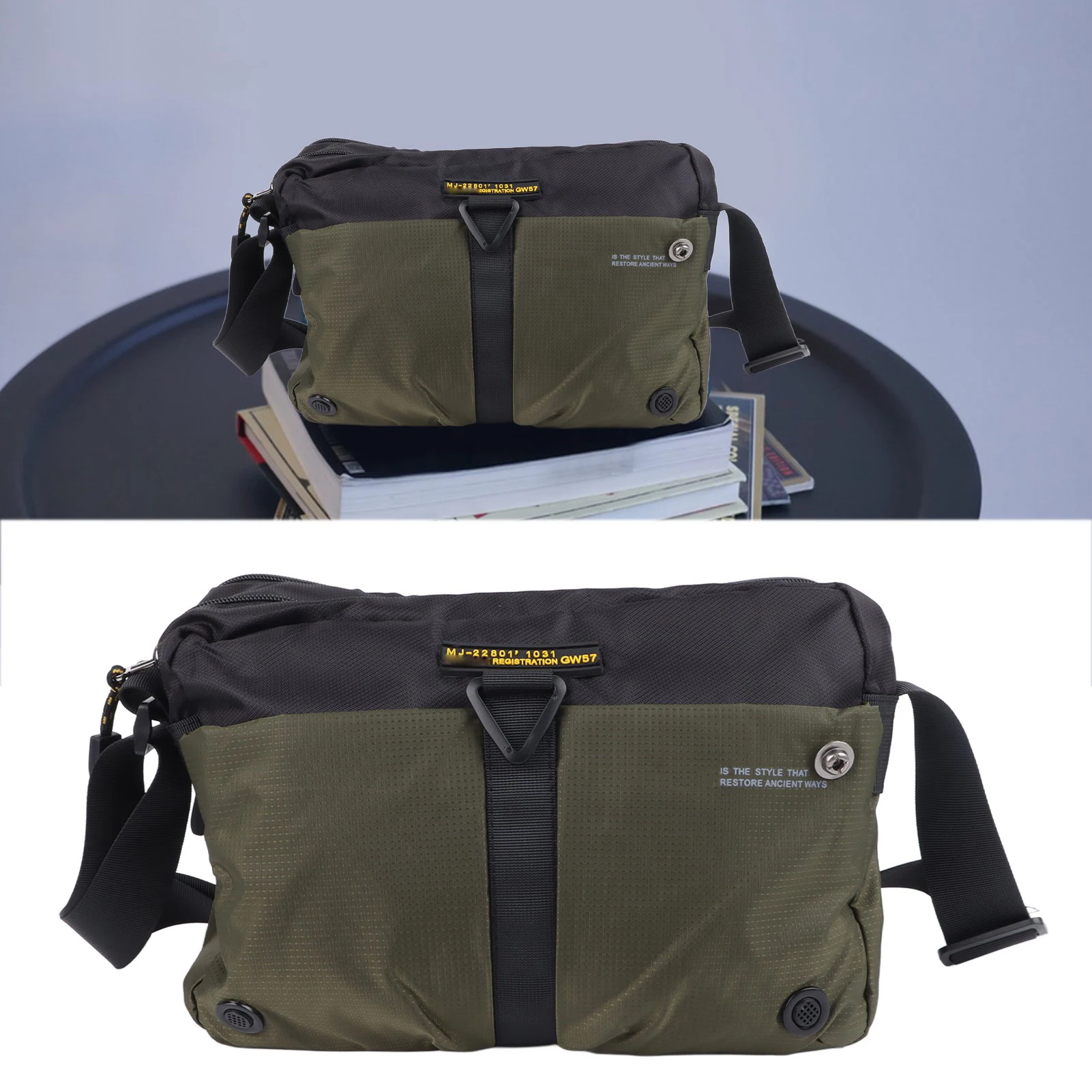 

Green Man Shoulder Bag Oxford Cloth Multilayer Waterproof Over The Shoulder Bag Messenger Satchel Bag Messenger Satchel Bag
