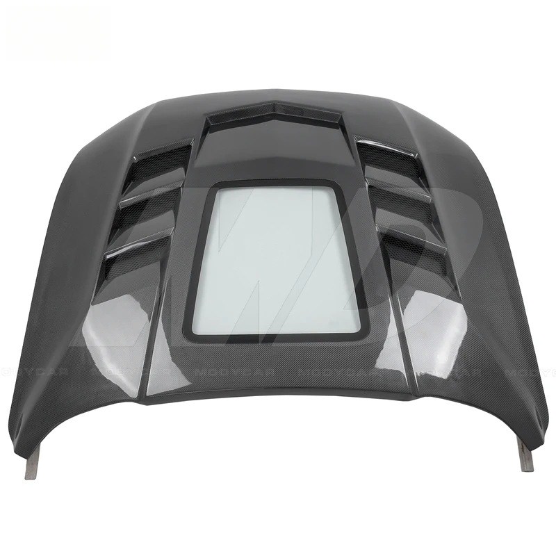 

for Ford Mustang Engine Hood 2018-2020 Carbon Fiber With Glass