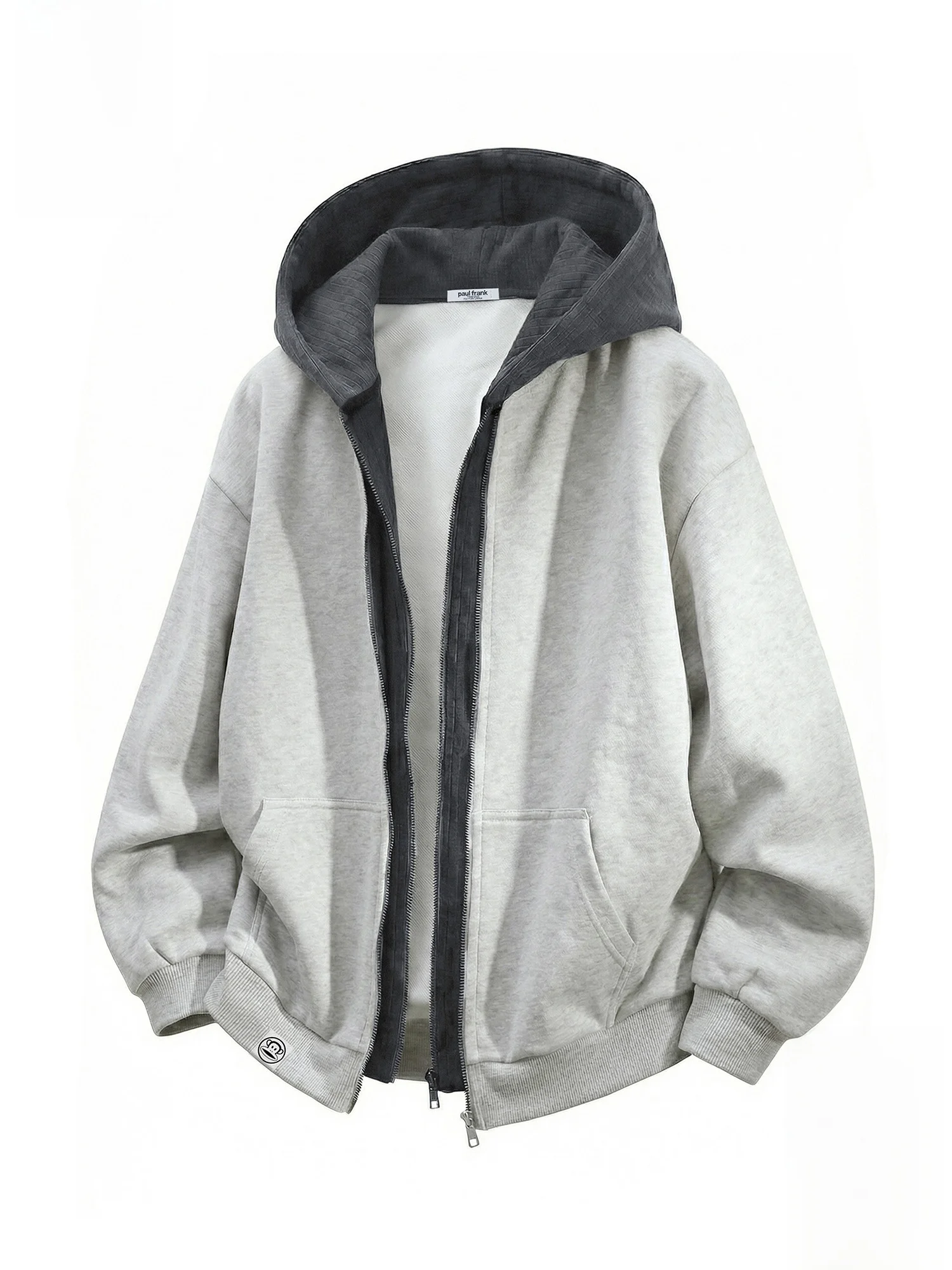 

PaulFrank Heavyweight Hooded Jaet Fake Two-Piece Sweatirt Men's Spring Casual Loose Open Cardigan Outerwear