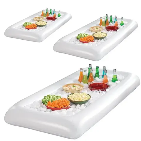 풀 플로트 풍선 맥주 테이블 매트리스 얼음 양동이 서빙 샐러드 바 트레이 여름 물 파티 공기 음식 음료 홀더