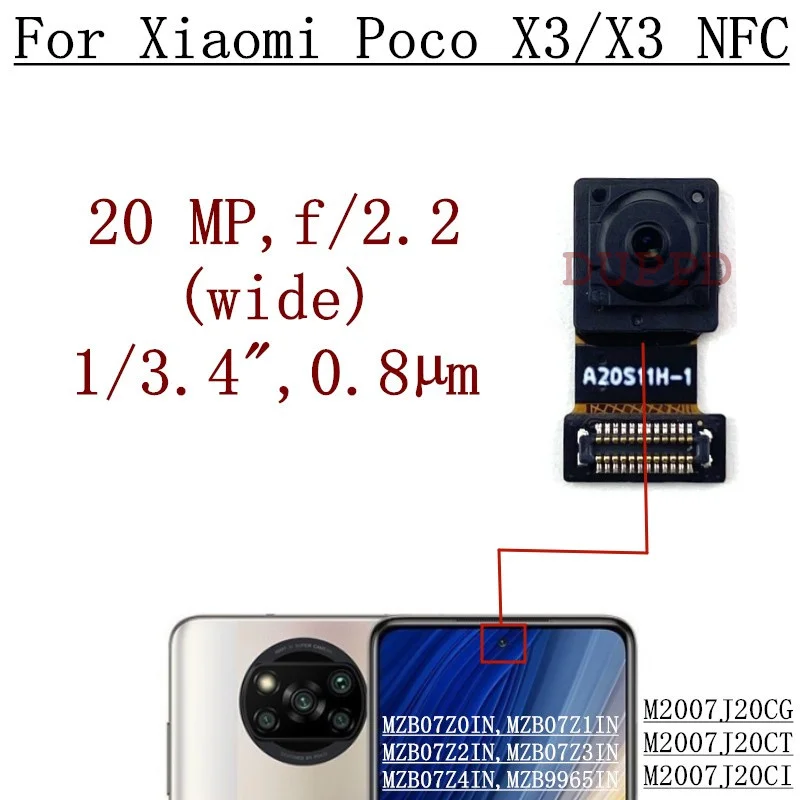 Front Rear Camera For Xiaomi Poco X3 Pro NFC Backside Ultrawide Macro Depth Back Facing Module Flex Spare Parts