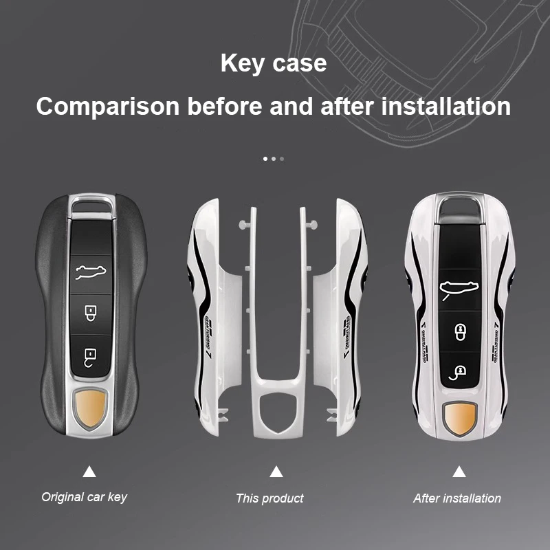 For Porsche Panamera Cayenne Macan 718 Cayman Boxster 911 Taycan Car 72 Concept Painted Key Case Protective Shell Fob Cover
