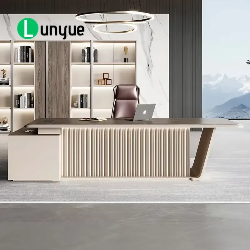 Executive Office Desk Manager CEO Deluxe Large Computer Table Modern Business Furniture for Home Workplace Study Room
