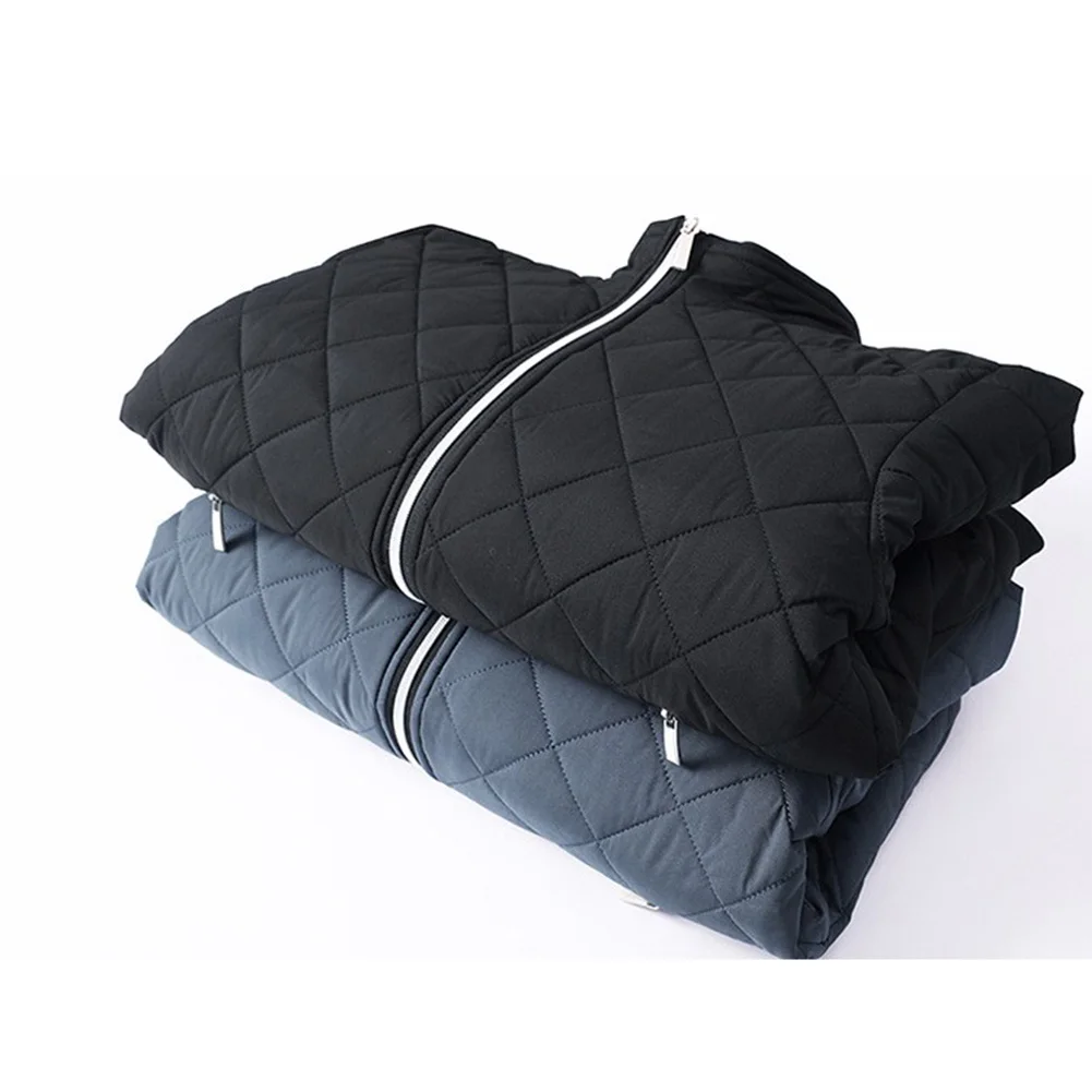 Chaqueta de invierno con cuello levantado para hombre, 85 poliéster, 15 LICRA, forro de felpa, manga larga, longitud Regular, chaqueta de felpa de diseño Simple