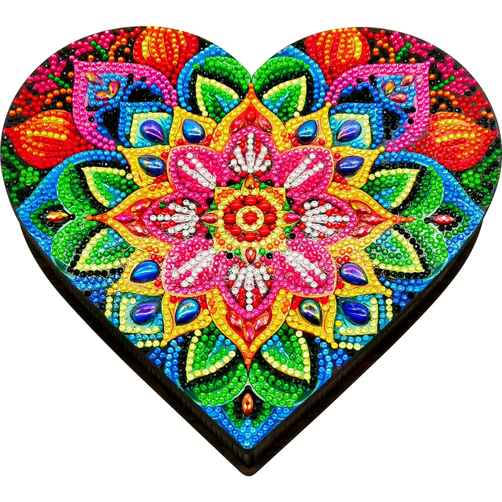 

Wood Diamond Painting Jewelry Organizer Butterfly Diamond Mosaic Embroidery DIY Jewelry Storage Box Flower Bird for Adults