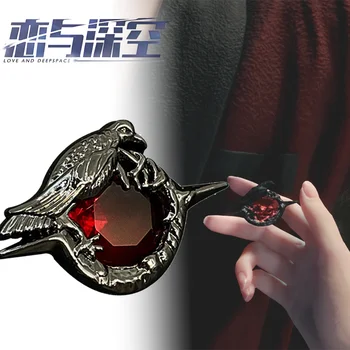 Gra miłość i głęboki kosmos Sylus Crow Cosplay odznaka stop czerwony klejnot szpilki odzież plecak przypinki na klapę akcesoria kostiumowe Prop
