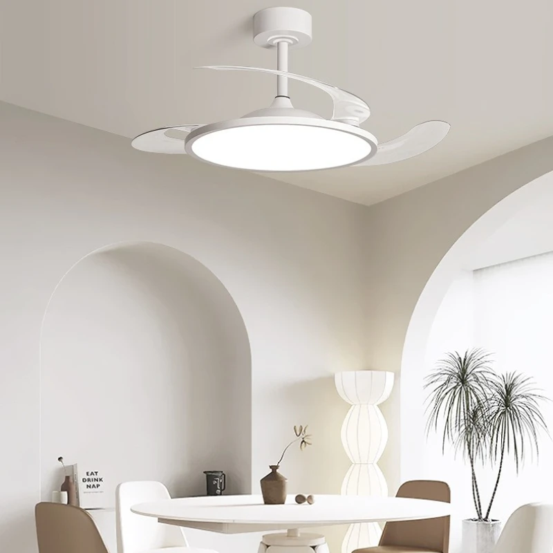 Nordic Minimalist Style Plastic Ceiling Fan Lights for Restaurant Dining Table Elegant Bedroom Accessories Rotundity Luminaires