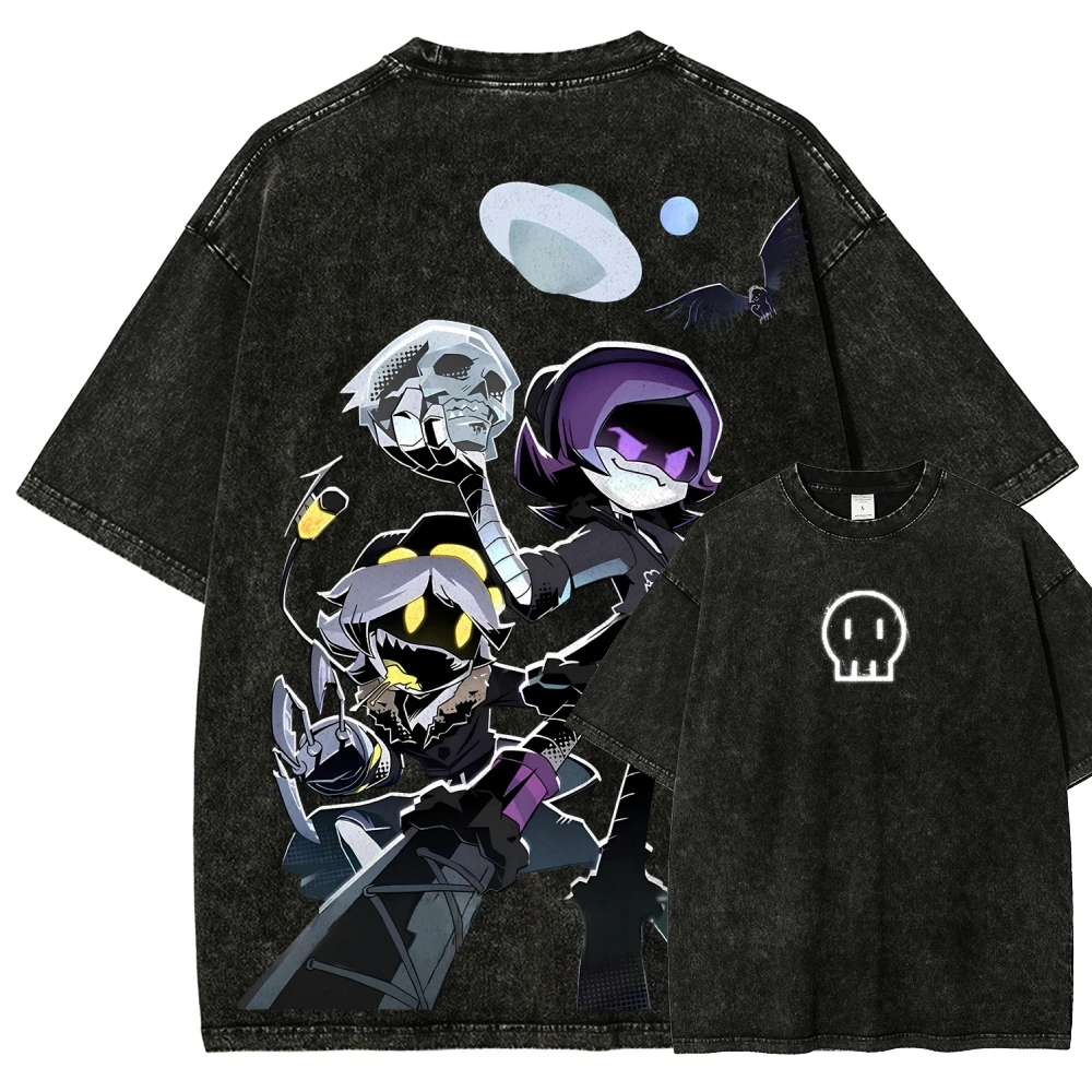 Murder Drones Graphic Print T-Shirt Women Men Streetwear Hip Hop Top Vintage Washed Cotton O-neck Short Sleeve Summer New Tee