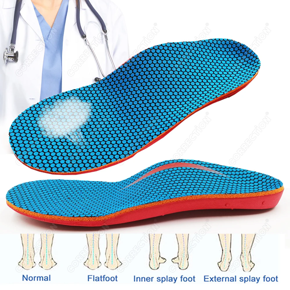 Wkładki ortopedyczne dla dzieci z płaskostopiem, podpierające łuk stopy, na zapalenie powięzi podeszwowej, łagodzące ból pięty, lekkie wkładki do butów dla aktywnych dzieci.