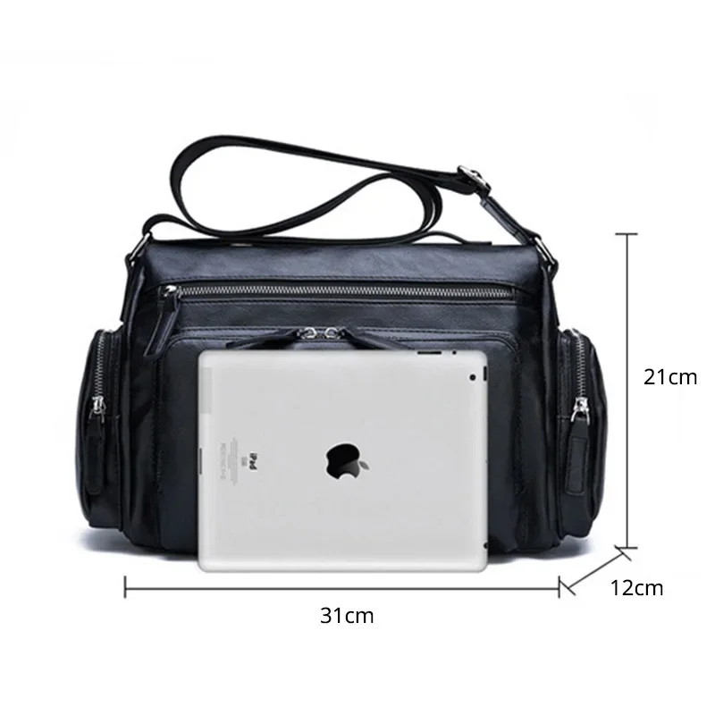 Luxury Brand Men\'s Messenger Bag Casual Vintage Leather Shoulder Bag Crossbody Bags Handbags Man Business Laptop Bags sling bag