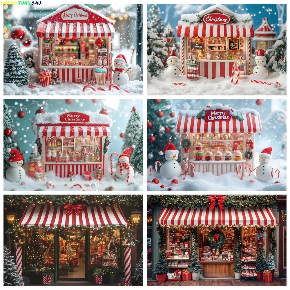 

Рождественский магазин фон для фотосъемки зимние рождественские елки венок подарок украшение для семейной вечеринки детский портрет фото фон реквизит