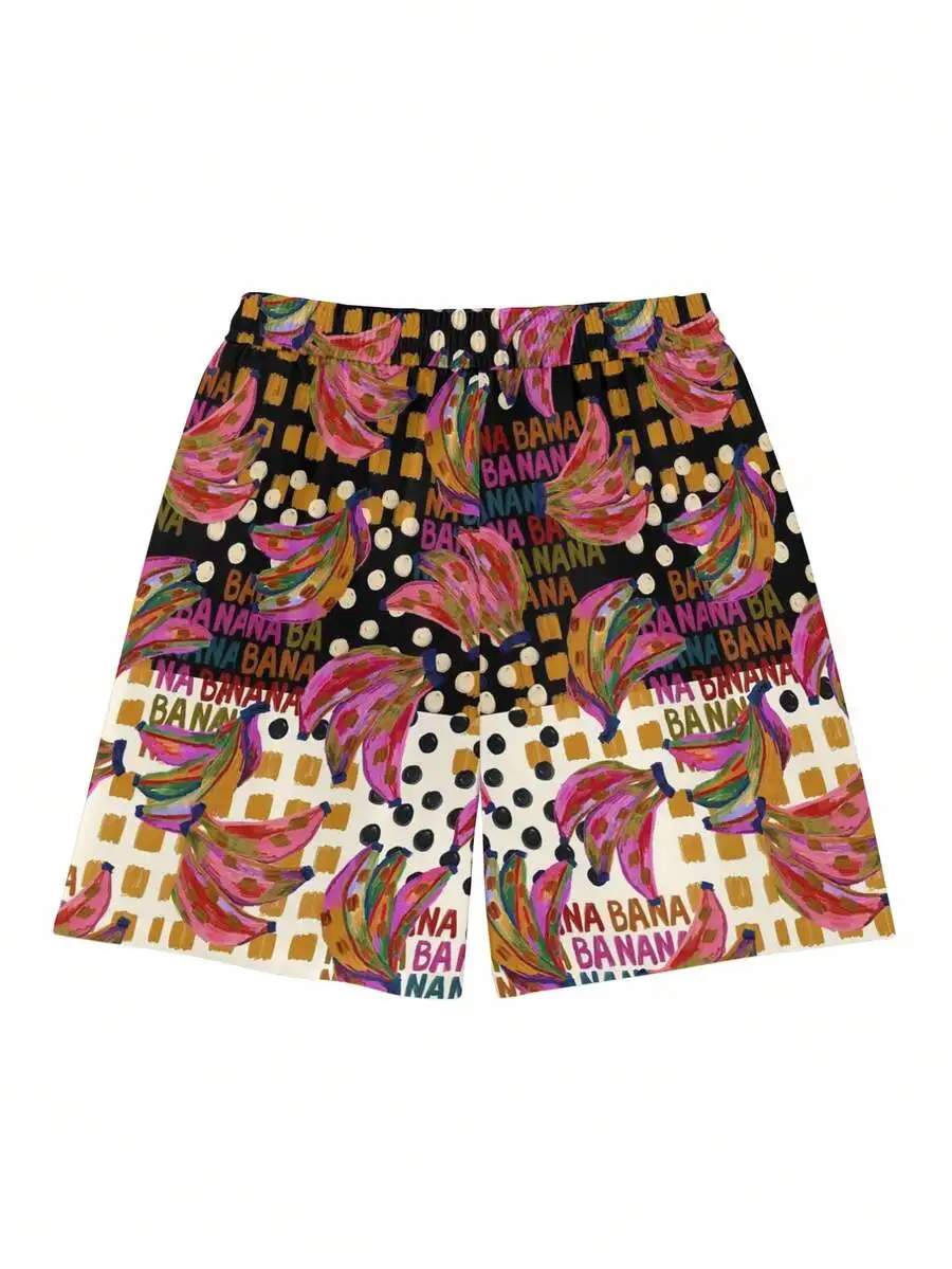 

Banana Print Mens Sport Shorts Polyester Lightweight Breathable Outdoor