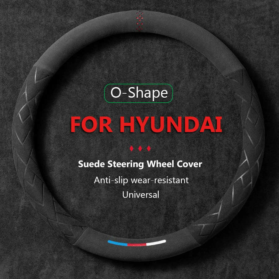 

Suede Car Steering Wheel Cover Leather Non-slip Booster Cover For Hyundai I30 IX25 IX35 Santa Fe Sonata Tucson Kona Elantra
