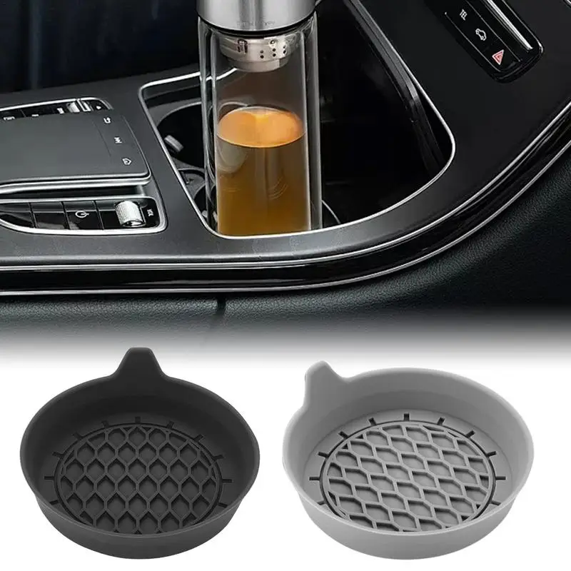 Car Coasters For Cup Holders Non-Slip Embedded In Ornaments Coaster Waterproof Anti-Scratch Heat Resistant Silicone Auto Cup