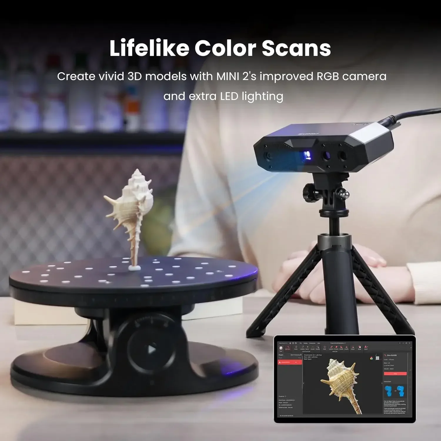 2025 Revopoint MINI 2 3D Scanner for 3D Printing Handheld, 3D Printer Scanner with Up to 0.02mm Precision