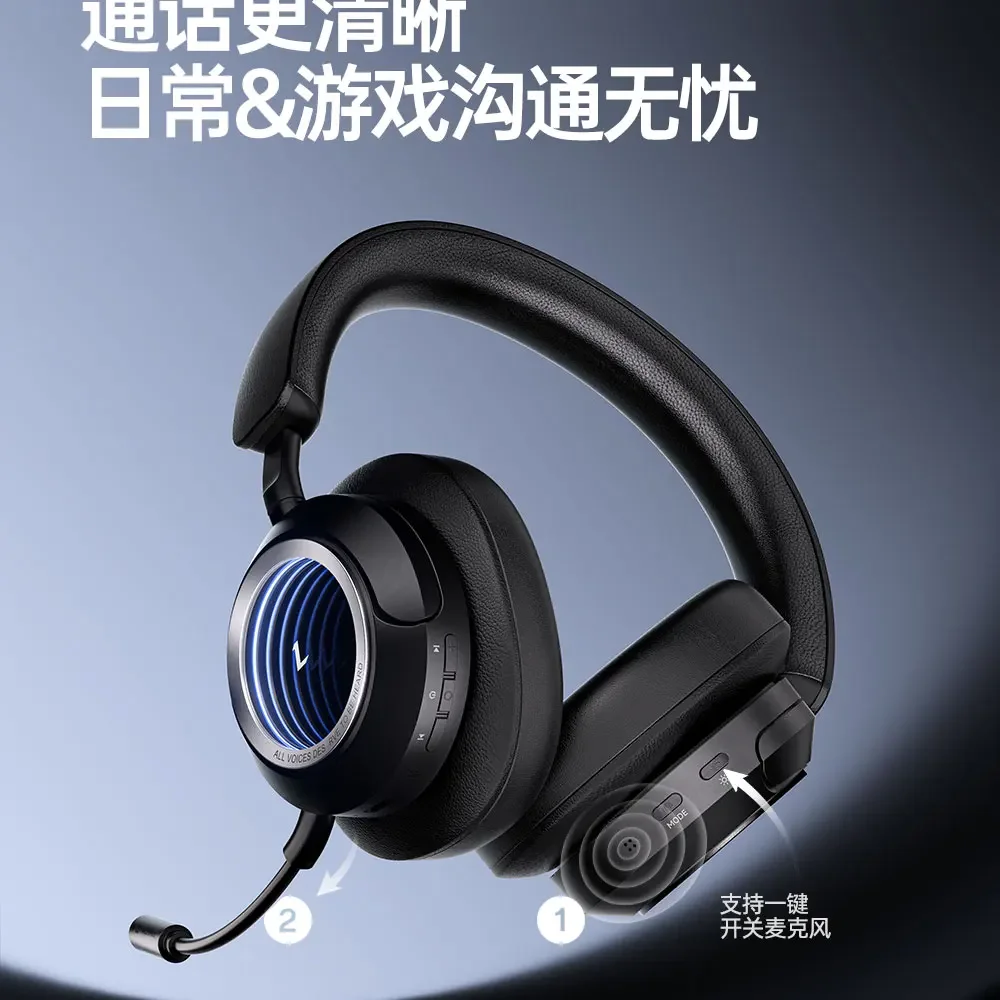 Halo Space Wireless Bluetooth Headphones Over-Ear Earbuds With Microphone Active Noise Canceling Music Gaming Headsets Forgift