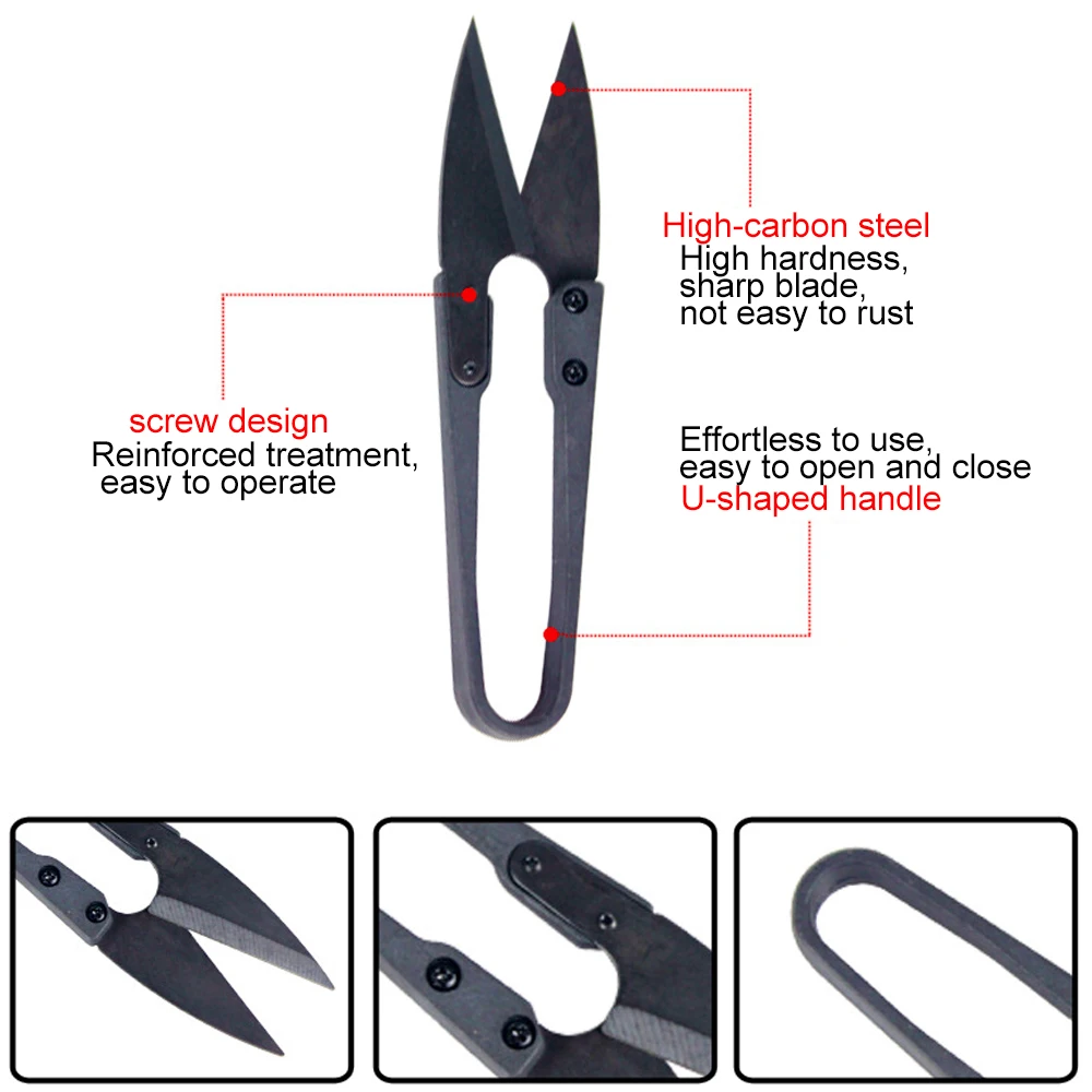 Carbon Steel Sewing Scissors Trimming Nippers Sewing Embroidery U-shaped craft Scissors Multifunction DIY Sewing Tool scissors