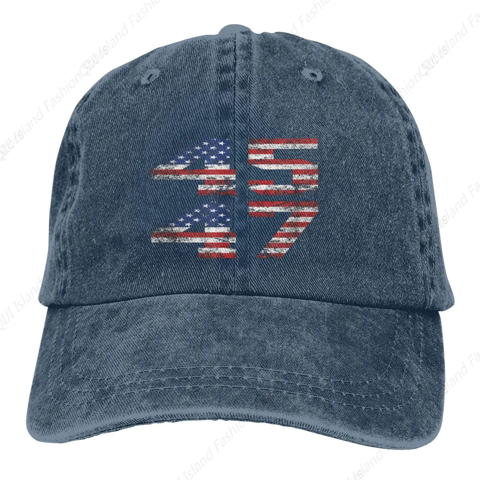 

Trump 45 47 Baseball Cap for Men Women Vintage Trucker Denim Hat Washed Cotton Fashion Unisex Adjustable Sports