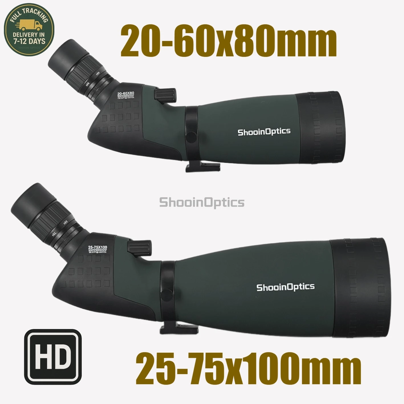

Shooin Optics Sportting Scope 20-60x80 25-75x100 HD Observation Bird Watching Outdoor Shooting Monocular Telescope 27mm Eyepiece