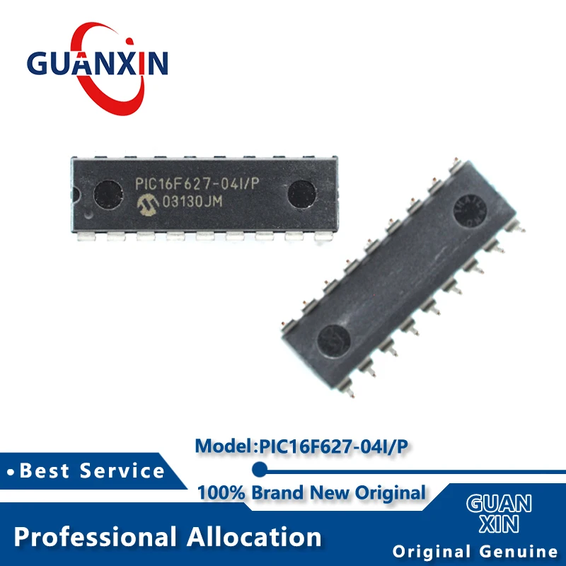 

100% New Marking PIC16F627-04I/P PDIP-18 PIC16F627