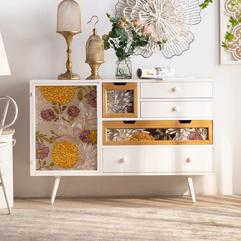 خزائن غرفة المعيشة الخشبية الفاخرة الرف التخزين المنظم عرض خزائن غرفة المعيشة أدراج الحرفية Cajonera أثاث المنزل #2