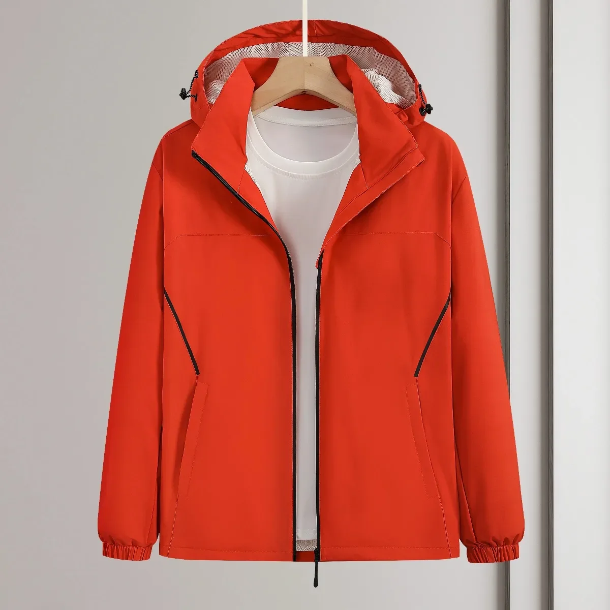 

2025 Men's and Women's Summer/Autumn Hooded Trench Coat Jacket Three-proof Outdoor Hiking Jacket Casual Sports Long-sleeved Top