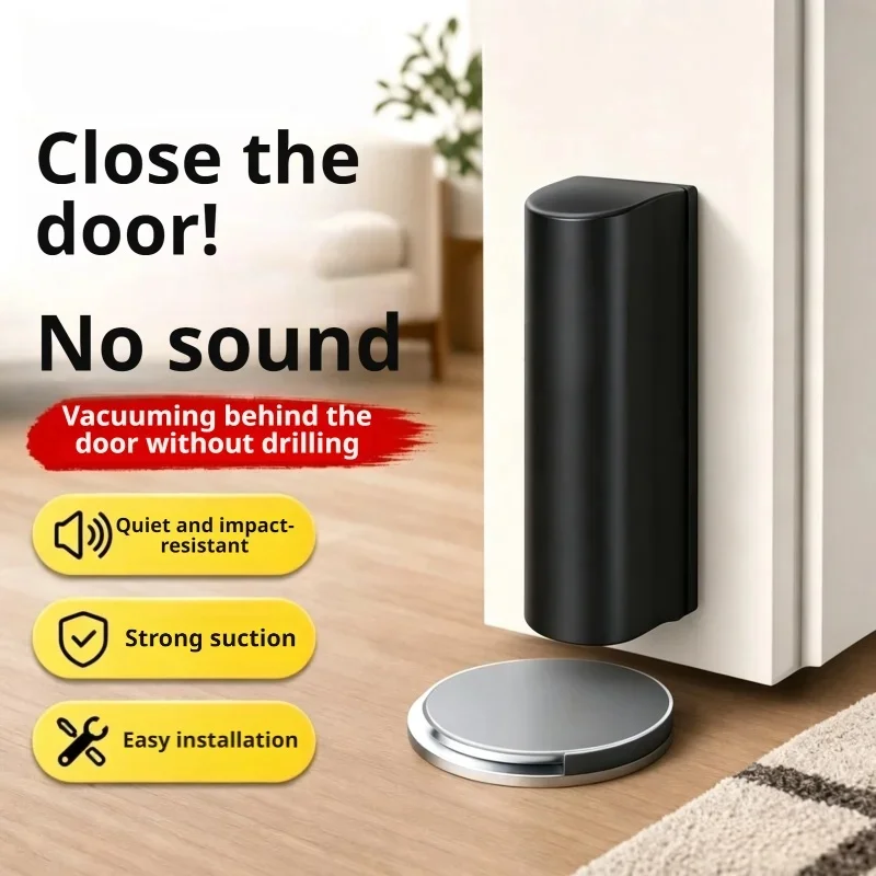 Hidden Low Profile Magnetic Door Stop, Wall Guard Buffer Household Security Decoration Furniture Quick-Install