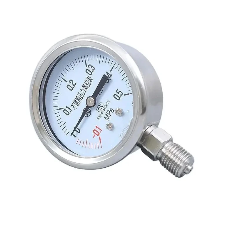 -0.1-2.5mpa Negative Pressure Gauge Ybf60 High Temperature Pressure Gauge Stainless Steel Positive Vacuum Pressure Mamometer
