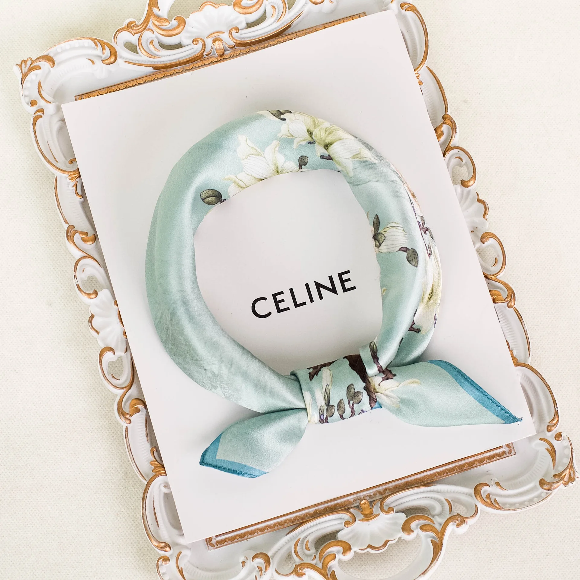 

Silk high-end Style all-season Versatile Small Handkerchief Elders Scarf SJ7