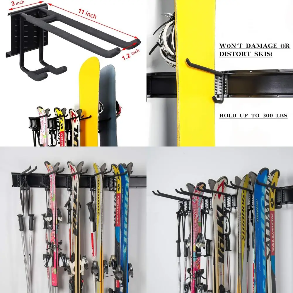 

Ski and Snowboard Wall Storage Rack for Home and Garage, Holds 10 Pairs, Up to 300 lbs